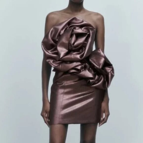 ZARA VOLUMINOUS FLORAL DRESS - Picture 1 of 10